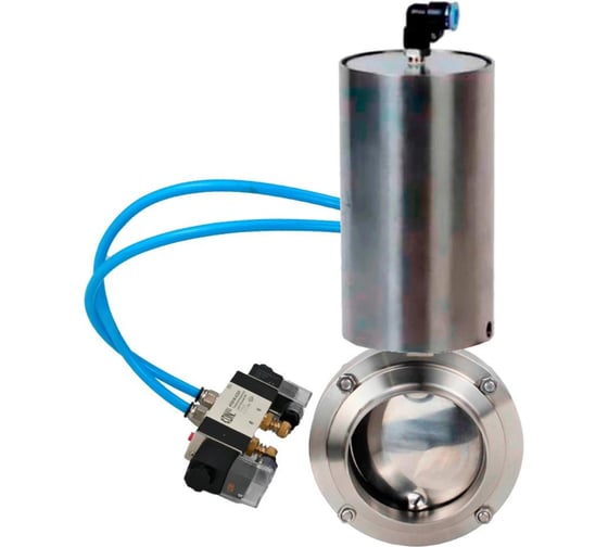Затвор дисковый 304-304-Sil-2W-W-H Ду80 Ру10 пищ.нерж.сталь, пн.привод, пн.распр. DN.ru D050-73156