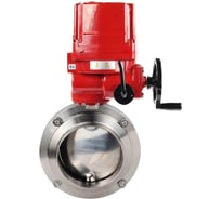 Затвор дисковый 304-304-Sil-2W-W-H Ду25 Ру10 пищ.нерж.сталь, эл.привод взрыв. 24В DN.ru D050-73637