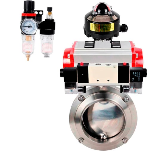 Затвор 304-304-Sil Ду25 Ру10 под приварку,пищ.нерж.сталь,пн.привод,пн.распр,БКВ,БПВ DN.ru D050-79538 1