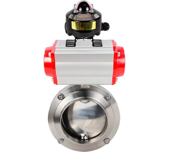 Затвор дисковый 304-304-Sil Ду25 Ру10 под приварку, пищ.нерж.сталь, пн.привод, БКВ DN.ru D050-78458 1