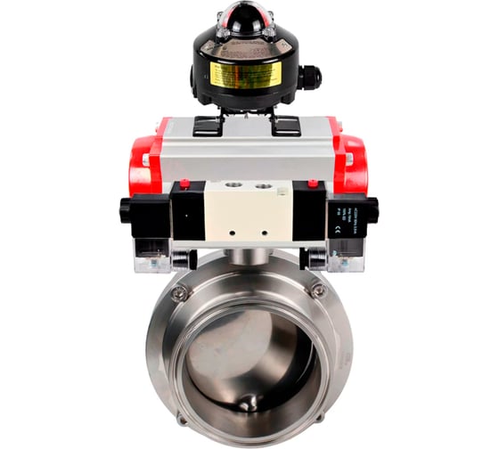 Затвор clamp 304-304-Sil-2W-C-H Ду20 Ру10 пищ.нерж.сталь, пн.привод, пн.распр., БКВ DN.ru D050-74032