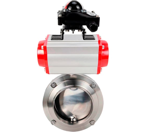 Затвор дисковый 304-304-Sil Ду25 Ру10 под приварку, пищ.нерж.сталь, пн.привод, БКВ DN.ru D050-78188 1