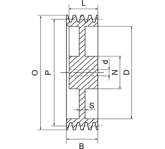 Шкив под расточку клиновой ISKRA SPB 250-5, BM02505 BM02505-ISKRA