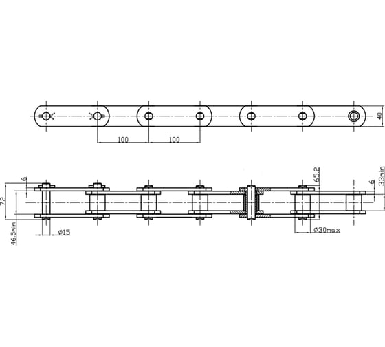 Цепь Universal М112-2-100-1 (40 зв.) М112-2-100-1 (40 зв.) (UN)