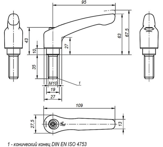 Рычаг зажимной KIPP K0122.4101X35