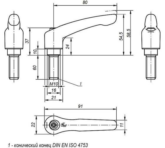 Рычаг зажимной KIPP K0122.3101X60