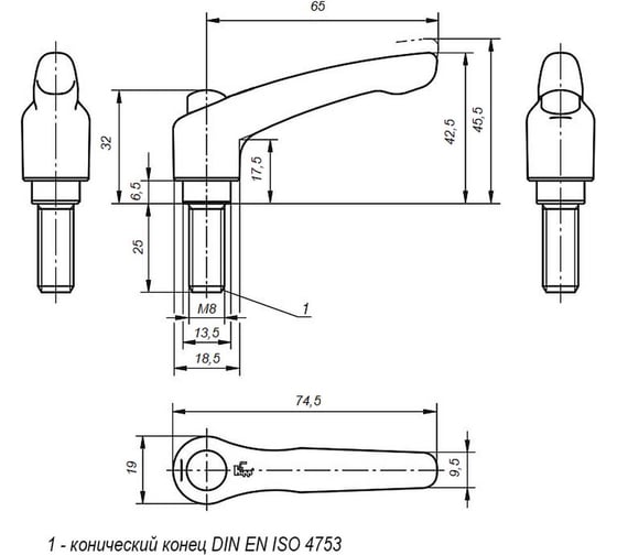 Рычаг зажимной KIPP K0123.92081X25