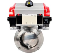 Затвор дисковый DN.ru 304-304-Sil-2W-W-H Ду50 Ру10 пищ.нерж.сталь, пн.привод, пн.распр. D050-76934