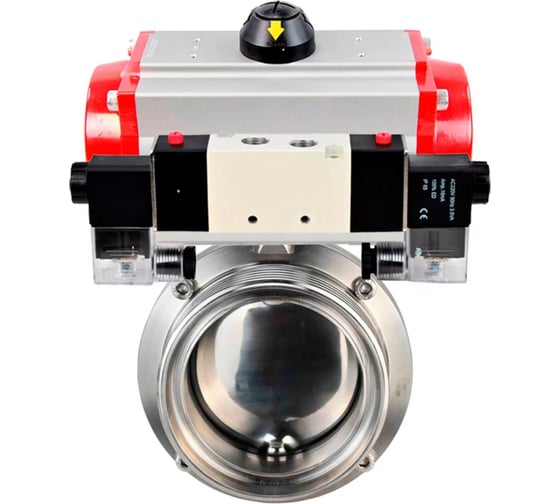 Затвор дисковый DN.ru 304-304-Sil-2W-T-H Ду15 Ру10 пищ.нерж.сталь, пн.привод, пн.распр. D050-76884