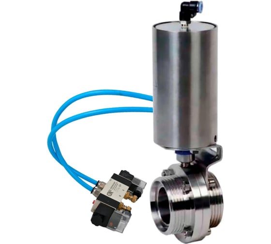 Затвор дисковый DN.ru 304-304-Sil-2W-T-H Ду15 Ру10 пищ.нерж.сталь, пн.привод, пн.распр. D050-73158 1