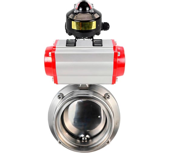 Затвор дисковый DN.ru 304-304-Sil-2W-T-H Ду15 Ру10 пищ.нерж.сталь, пн.привод, БКВ D050-73698 1