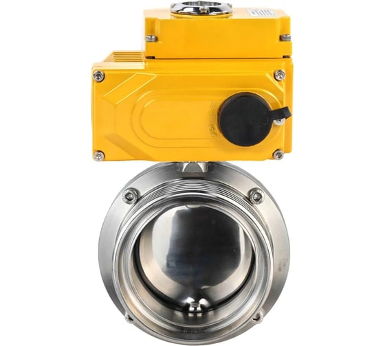 Затвор дисковый DN.ru 304-304-Sil-2W-T-H Ду15 Ру10 пищ.нерж.сталь, эл.привод 220В (0-10В) D050-73428 1