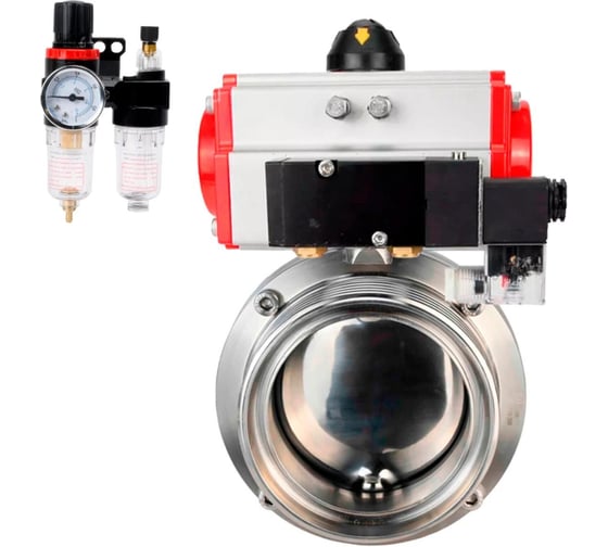 Затвор дисковый DN.ru 304-304-EPDM Ду15 Ру10 пищ.нерж.сталь,пн.привод, пн.распр, БПВ D050-74751 1