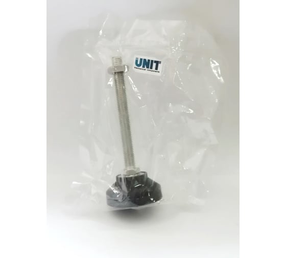 Винтовая регулируемая опора UnitMC 50хМ10х100 (основание PA66, винт сталь) 400202 50xM10x100