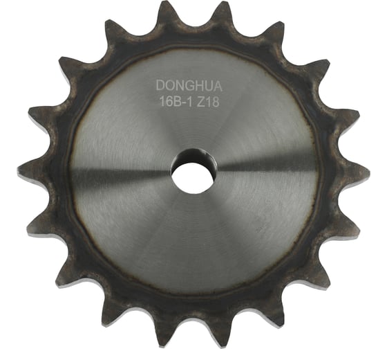 Звездочка со ступицей под расточку DONGHUA 16B-1 Z-18 с калеными зубьями для цепи с шагом 25,4мм (16В-1) 16B-1BH18 0780 1