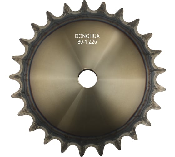 Звездочка со ступицей под расточку DONGHUA 16A-1 Z-25 с калеными зубьями для цепи с шагом 25,4мм (ПР-25,4-60 / 80-1 / 16А-1) 80-1BH25 5569 1