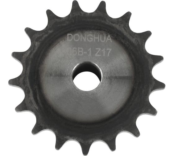 Звездочка со ступицей под расточку DONGHUA 06B-1 Z-17 с калеными зубьями для цепи с шагом 9,525мм (ПР-9,525-9,1 / 06В-1) (06B-1BH17) 4508