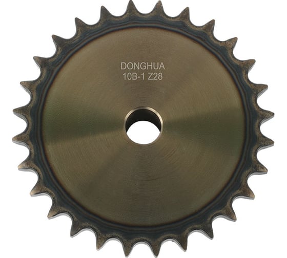 Звездочка со ступицей под расточку DONGHUA 10B-1 Z-28 с калеными зубьями для цепи с шагом 15,875мм (ПР-15,875-23 / 10В-1) 10B-1BH28 0724 1