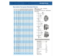 Звездочка со ступицей под расточку DONGHUA 06B-1 Z-20 с калеными зубьями для цепи с шагом 9,525мм (ПР-9,525-9,1 / 06В-1) 06B-1BH20 9543