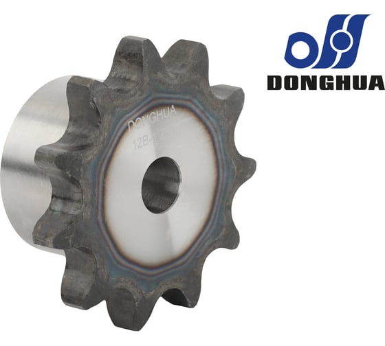Звездочка со ступицей под расточку DONGHUA 12B-1 Z-11 с калеными зубьями для цепи с шагом 19,05мм (ПР-19,05-60 / 12В-1 / 12А-1) 12B-1BH11 0740 1