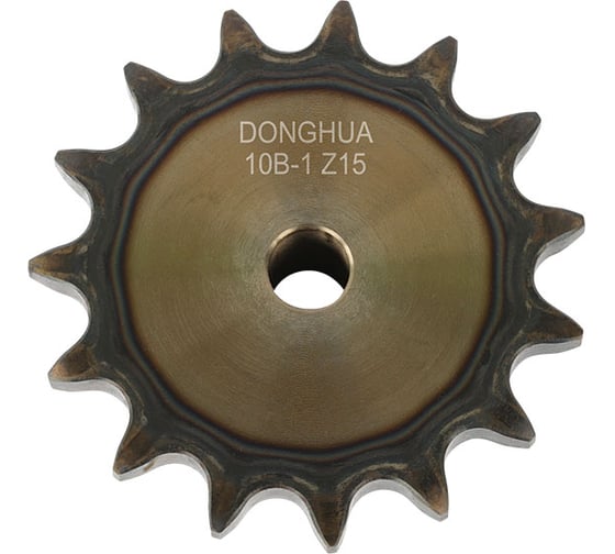 Звездочка со ступицей под расточку DONGHUA 10B-1 Z-15 с калеными зубьями для цепи с шагом 15,875мм (ПР-15,875-23 / 10В-1) 10B-1BH15 0712 1