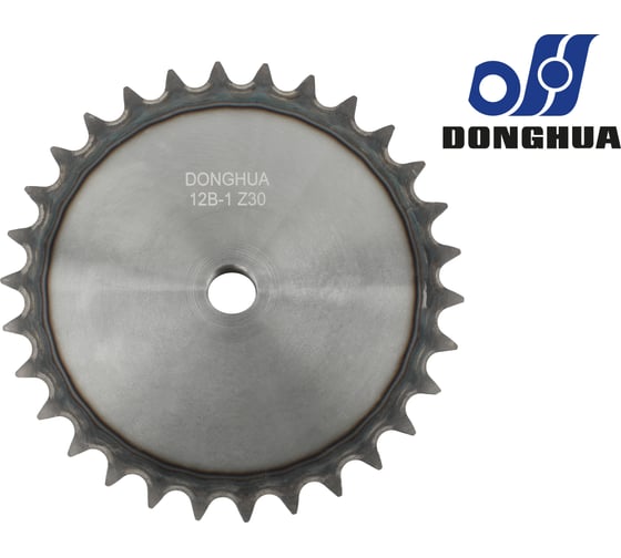 Звездочка со ступицей под расточку DONGHUA 12B-1 Z-30 с калеными зубьями для цепи с шагом 19,05мм (ПР-19,05-60 / 12В-1 / 12А-1) 12B-1BH-30 0757 1