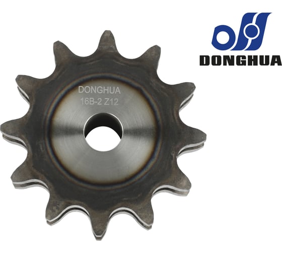 Звездочка со ступицей под расточку DONGHUA 16B-2 Z-12 с калеными зубьями для цепи с шагом 25,4мм (16В-2) 16B-2BH12 5860 1