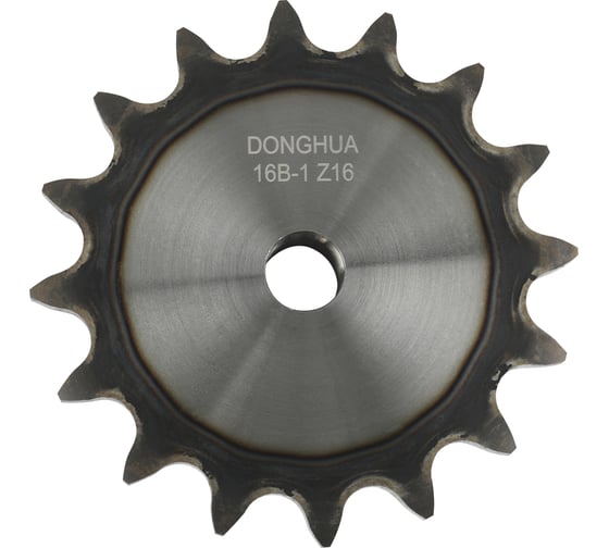 Звездочка со ступицей под расточку DONGHUA 16B-1 Z-16 с калеными зубьями для цепи с шагом 25,4мм (16В-1) 16B-1BH16 0778 1