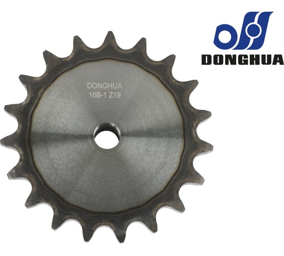 Звездочка со ступицей под расточку DONGHUA 16B-1 Z-19 с калеными зубьями для цепи с шагом 25,4мм (16В-1) 16B-1BH19 0781 1