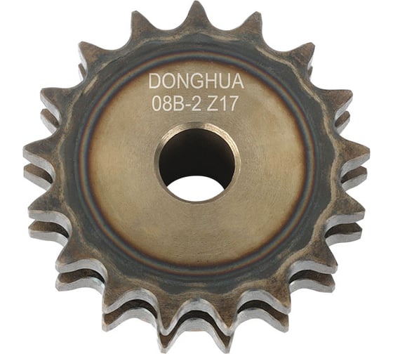 Звездочка со ступицей под расточку DONGHUA с калеными зубьями для цепи с шагом 12,7мм (2ПР-12,7-31,8 / 08В-2) 08B-2 Z-17 / 08B-2BH17 DH 0703 1