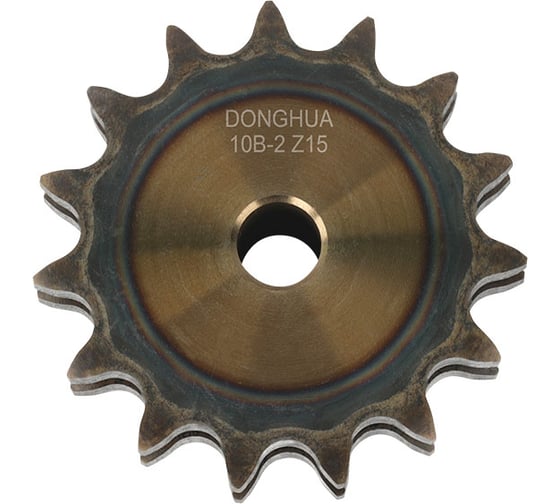 Звездочка со ступицей под расточку DONGHUA с калеными зубьями для цепи с шагом 15,875мм (2ПР-15,875-45,4 / 10В-2) 10B-2 Z-15 / 10B-2BH15 0733 1