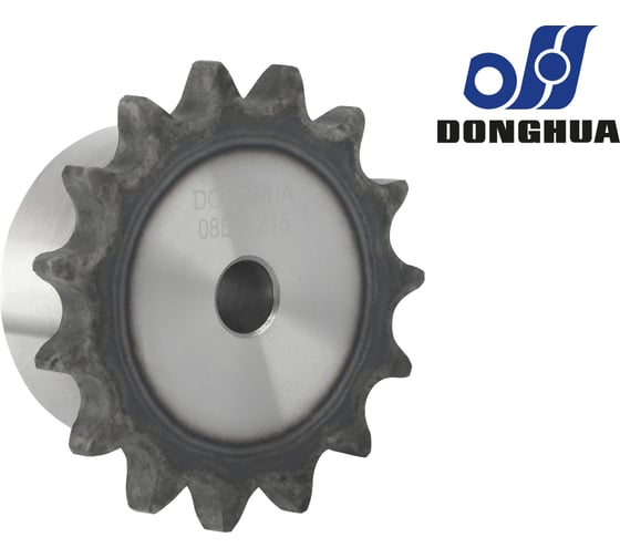 Звездочка со ступицей под расточку DONGHUA 08B-1 Z-15 с калеными зубьями для цепи с шагом 12,7мм (ПР-12,7-18,2 / 08В-1) 08B-1BH15 0674 1
