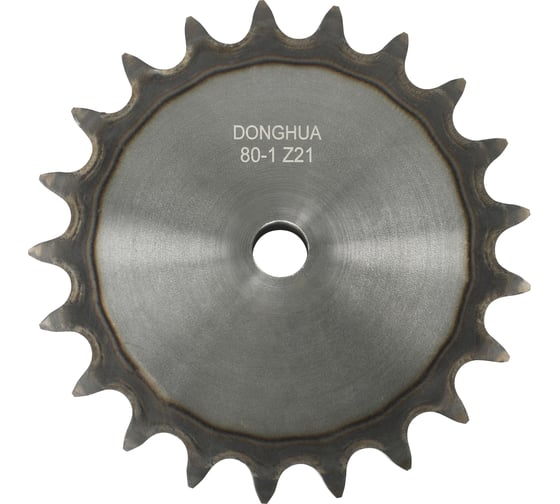 Звездочка со ступицей под расточку DONGHUA 16A-1 Z-21 с калеными зубьями для цепи с шагом 25,4мм (ПР-25,4-60 / 80-1 / 16А-1) 80-1BH21 0384 1