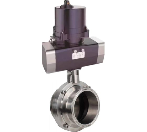 Затвор дисковый DN.ru 304-304-Sil-2W-C-H Ду100 Ру10 кламповый, электропривод 220В D050-81326 1