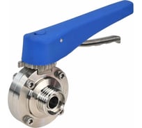 Затвор дисковый DN.ru 304-304-Sil-2W-T-H Ду65 Ру10 пищ.нерж.сталь, резьбовой, рукоятка D050-73056