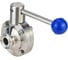 Затвор clamp 304-304-EPDM-2W-C-H Ду100 Ру10 пищевая нерж.сталь, с рукояткой DN.ru D050-73040 1