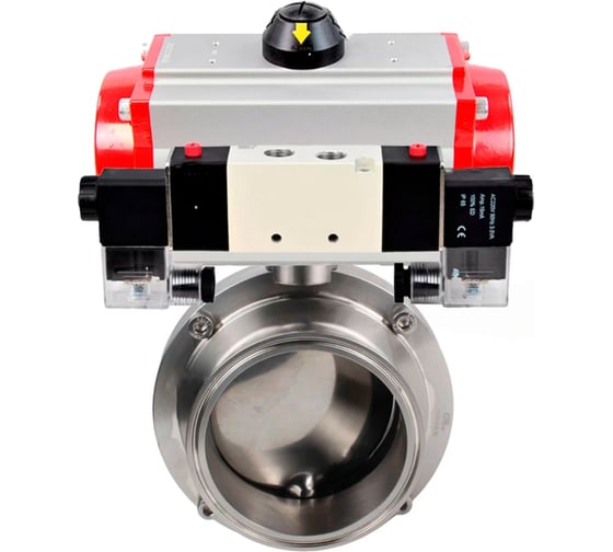 Затвор clamp 304-304-Sil-2W-C-H Ду100 Ру10 пищ.нерж.сталь, пн.привод, пн.распр. DN.ru D050-76955 1