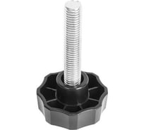 Фиксатор Миниворкс с болтом M12x60 мм, пластиковая рукоятка Ø50 мм, цвет черный – (5 шт.) Ф50М12-60ЧС