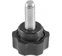 Фиксатор Миниворкс пластиковый с рукояткой Ø21 и резьбой М6х20, разборный (собран с болтом М6х20), цвет черный – (10 шт.) Ф21М6-20ЧН