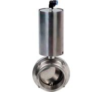 Затвор DN.ru clamp, 304-304-EPDM-2W-C-H Ду100 Ру10, пищевая, нержавеющая сталь, пневмопривод D050-73094