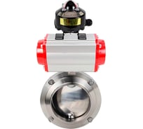 Затвор DN.ru дисковый 304-304-EPDM-2W-W-H Ду20 Ру10 пищевая нержавеющая сталь, пневмопривод, БКВ D050-73663