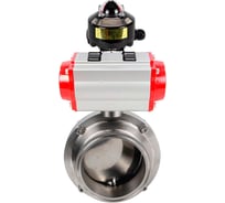 Затвор DN.ru clamp 304-304-EPDM-2W-C-H Ду100 Ру10 пищевая нерж.сталь, пневмопривод, БКВ D050-73688