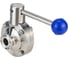 Затвор DN.ru clamp 304-304-Sil-2W-C-H Ду100 Ру10 пищевая нерж.сталь, с рукояткой D050-73067 1
