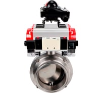 Затвор DN.ru clamp 304-304-EPDM-2W-C-H Ду100 Ру10 пищевая нержавеющая сталь, пневмопривод, пневмораспределитель, БКВ D050-77684