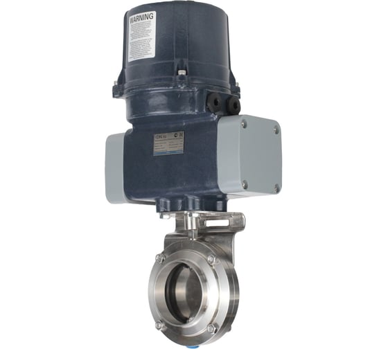 Затвор DN.ru дисковый 304-304-EPDM-2W-C-H Ду50 Ру10 кламповый, электропривод 220В D050-81287 1