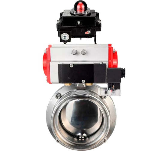 Затвор DN.ru дисковый 304-304-EPDM Ду20 Ру10 пищ.нерж.сталь,пн.привод, пн.распр, БКВ D050-74374 1