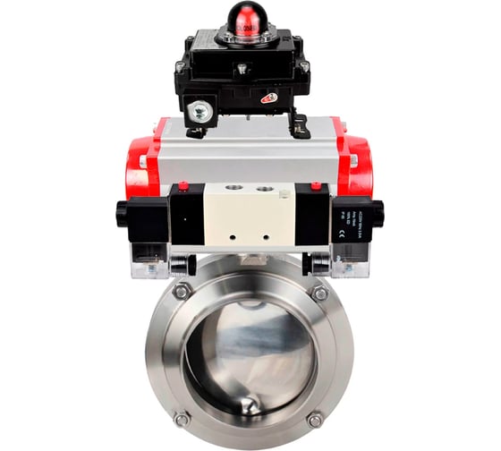 Затвор DN.ru 304-304-Sil Ду100 Ру10 под приварку, пищ.нерж.сталь,пн.привод,пн.распр,БКВ D050-78896 1