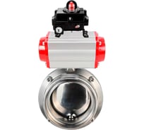 Затвор DN.ru дисковый 304-304-EPDM-2W-T-H Ду65 Ру10 пищ.нерж.сталь,пн.привод, БКВ D050-74217