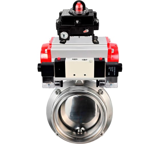 Затвор DN.ru 304-304-EPDM Ду65 Ру10 резьбовой,пищ.нерж.сталь,пн.привод,пн.распр,БКВ D050-78930 1