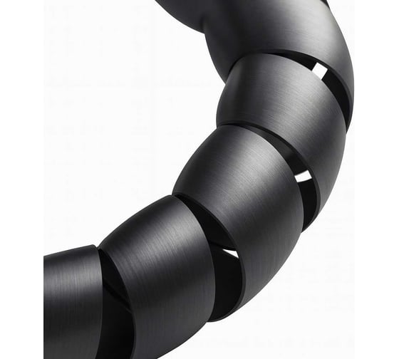 Спиральная пластиковая защита PARLMU HPS-80-F11 - полипропилен высокой очистки, размер 80, плоская поверхность, цвет черный, длина отрезка 2 м PARLMU PR2102000 1